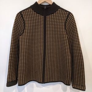 Pendleton Brown Check Full Zip Cardigan Sweater MP